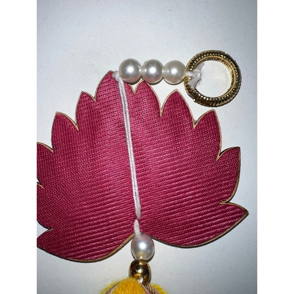 Indian Lotus Tassel Hang Decor Diwali Pooja Wedding Ornate‎ X9 Gold Red Yellow